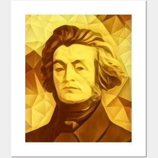 Adam Mickiewicz Golden Portrait | Adam Mickiewicz Artwork 9 Posters and Art